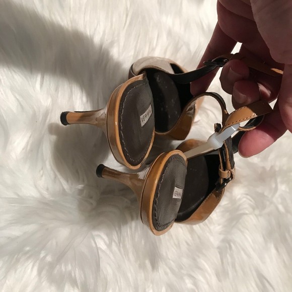 Authentic Designer Vera Wang Kitten Strap Patent Slingbacks - all leather 7.5M - Picture 4 of 8